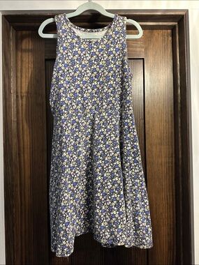 Amazon Essentials Girls' Blue and White Floral Tank Dress CL (12)